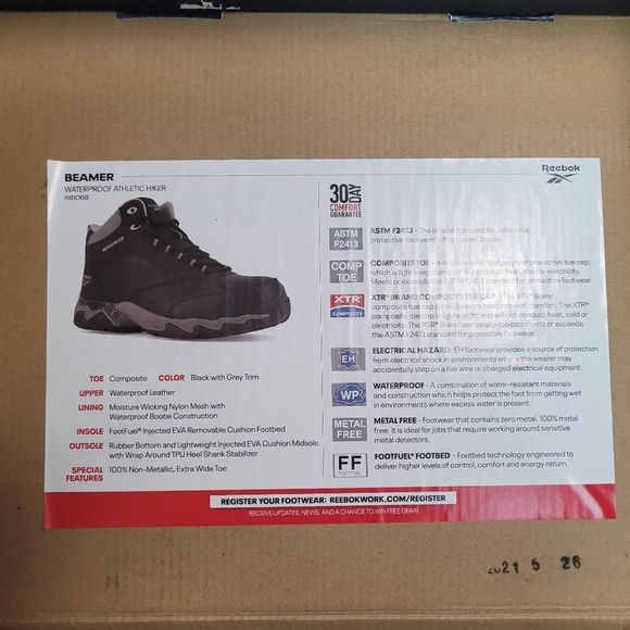 New Reebok Beamer Men's Safety Toe Waterproof Athletic Work Boot Size 10M - Picture 11 of 14